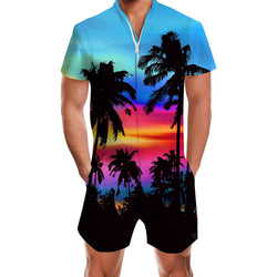 Sunset Palm Tree Men Romper