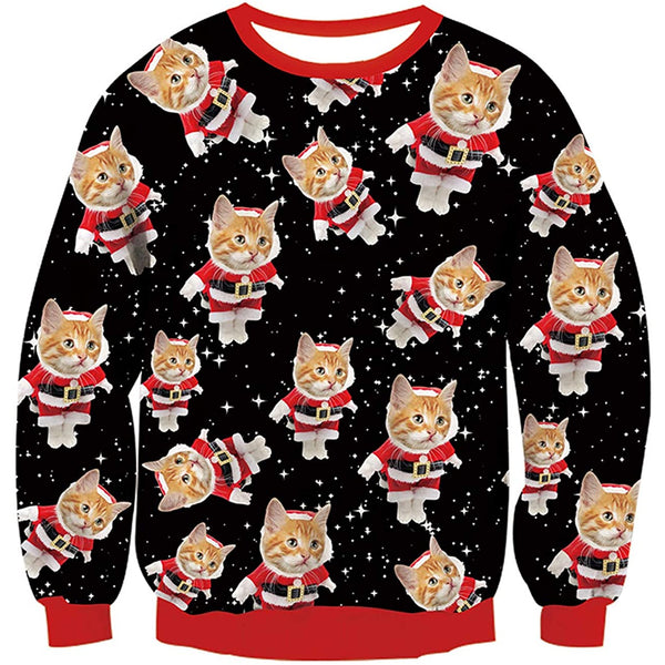 Space Cat Ugly Christmas Sweater