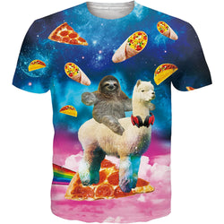 Sloth Riding Llama Funny T Shirt