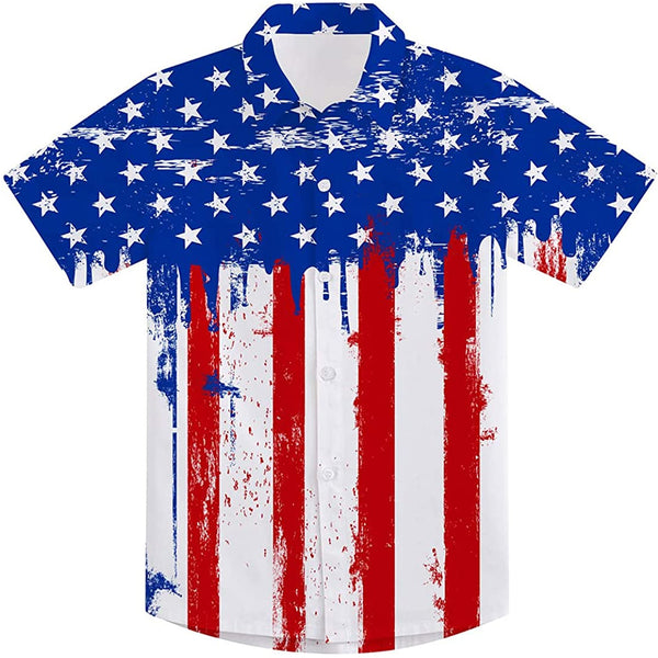 Melting American Flag Funny Toddler Hawaiian Shirt