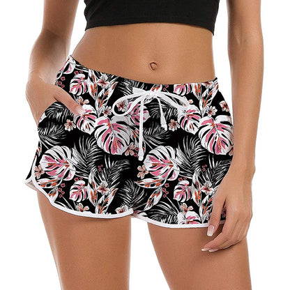 Lustige Boardshorts mit Palmenblättern für Damen