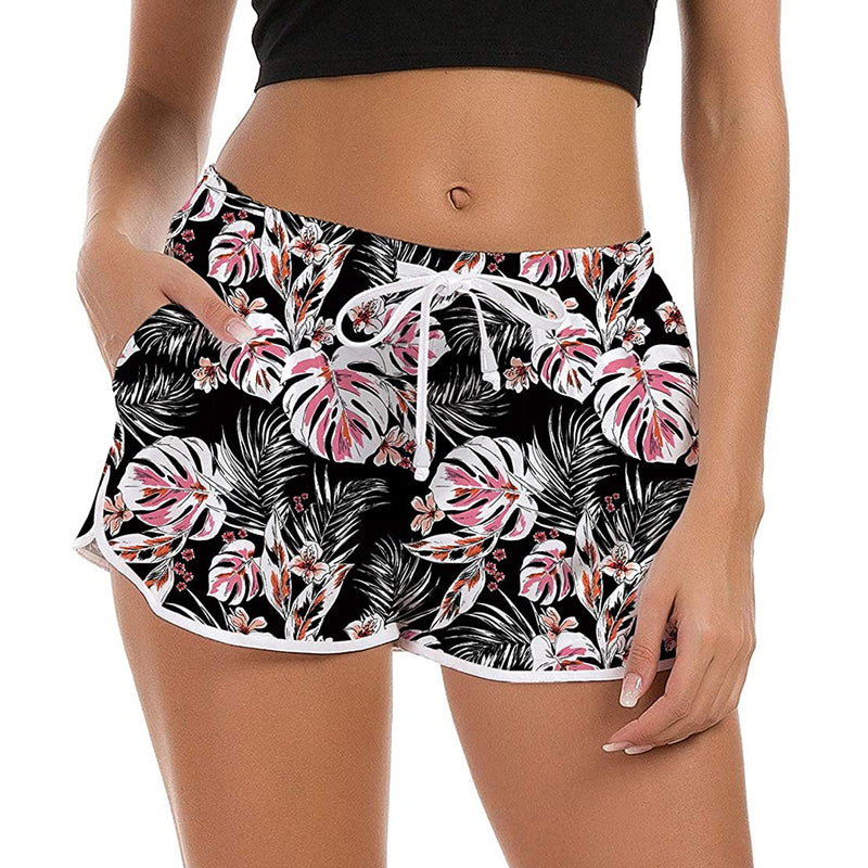 Palm Leaf Funny Board Shorts for Women