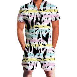 Palm Tree Tropical Male Romper