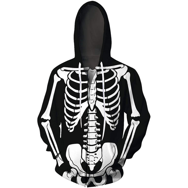 Skeleton Funny Zip Up Hoodie