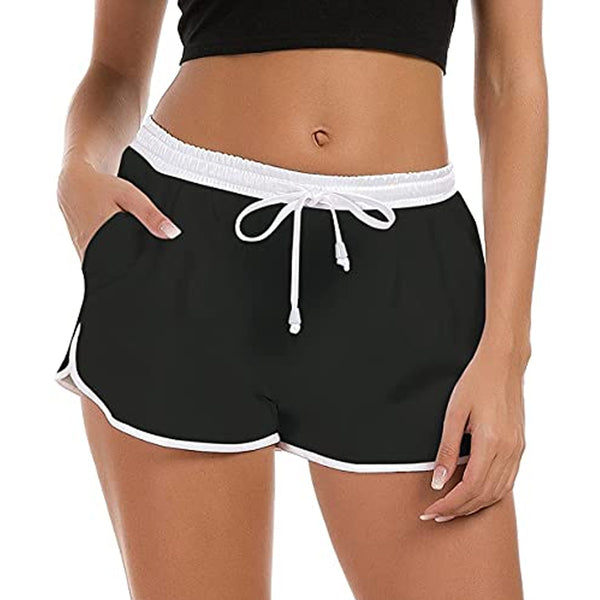 Black Funny Board Shorts for Women