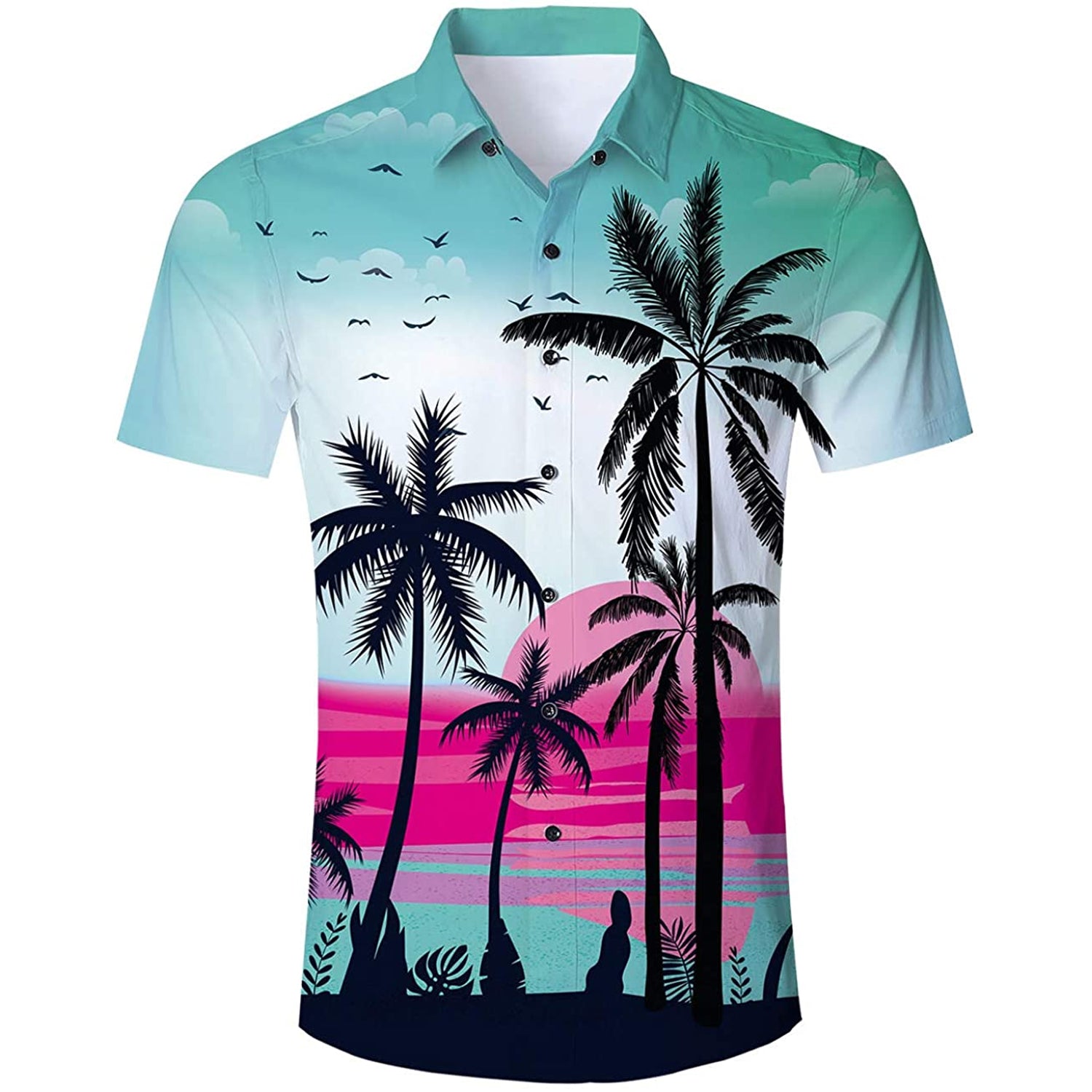 Sunset Palm Tree Funny Hawaiian Shirt – D&F Clothing®