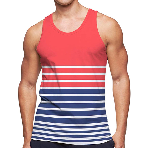 Red Blue Stripe Funny Tank Top
