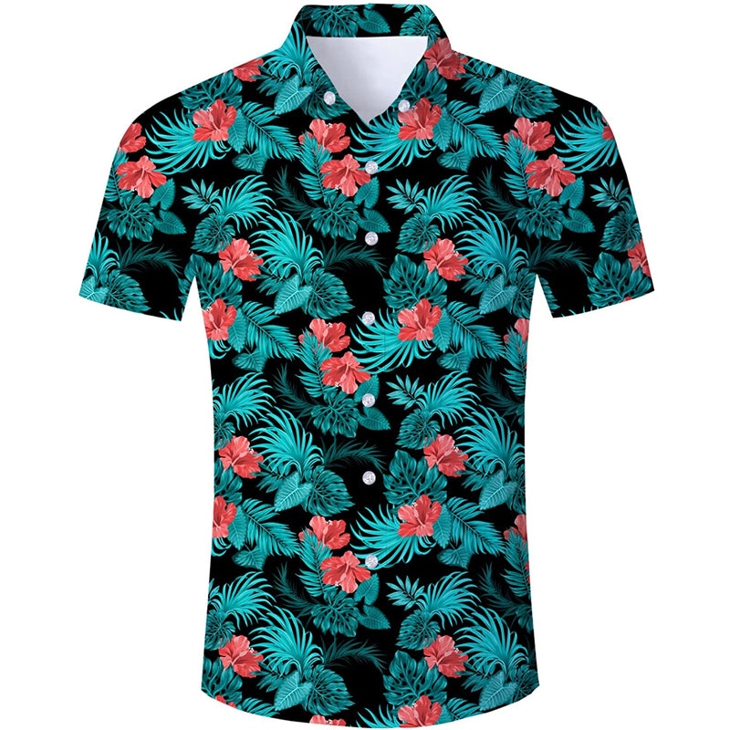  Hawaiian Shirts Leaf Slim Fit Funny Printed Men Shirt