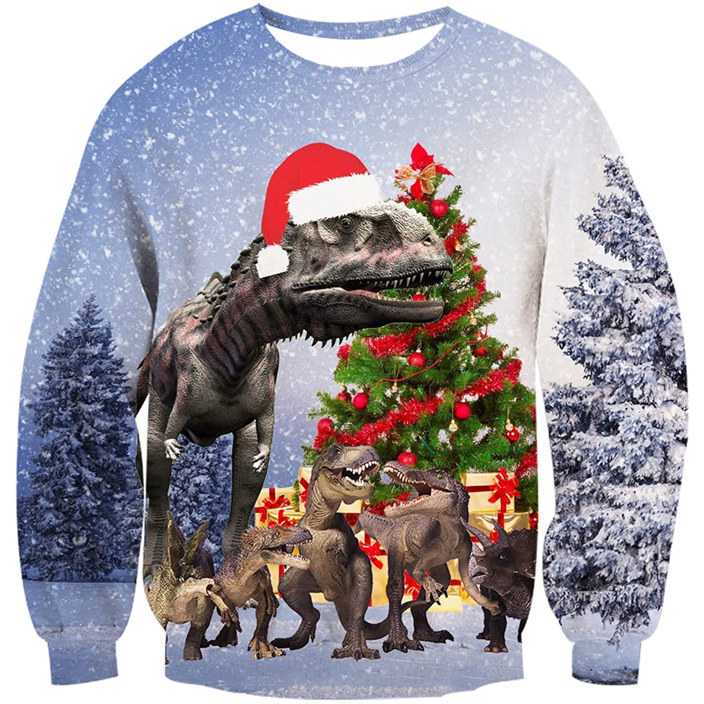T Rex Schnee Hässlicher Weihnachtspullover