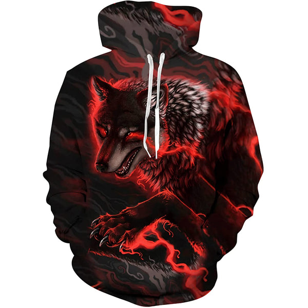 Red Wolf Funny Hoodie