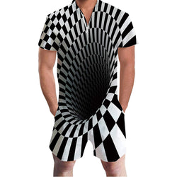 Novelty Black and White Male Romper