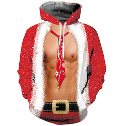 Tie Muscle Chest Christmas Hoodie