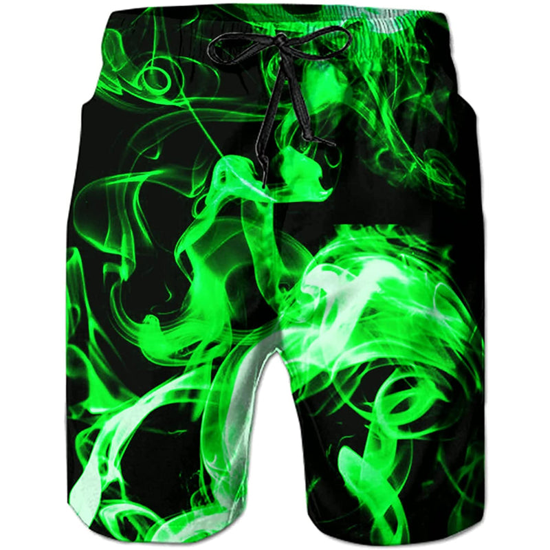 Green Smoke Funny Swim Trunks