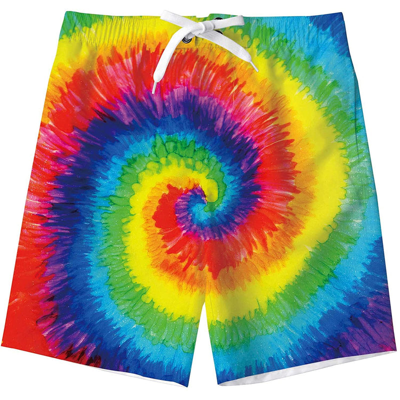 Rainbow Tie Dye Funny Boy Swim Trunk