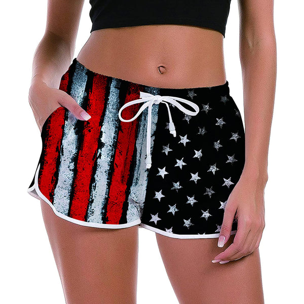 Paint American Flag Funny Board Shorts for Women