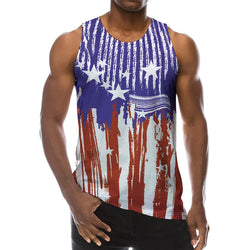 Melting American Flag Funny Tank Top