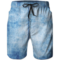 Fake Denim Funny Swim Trunks