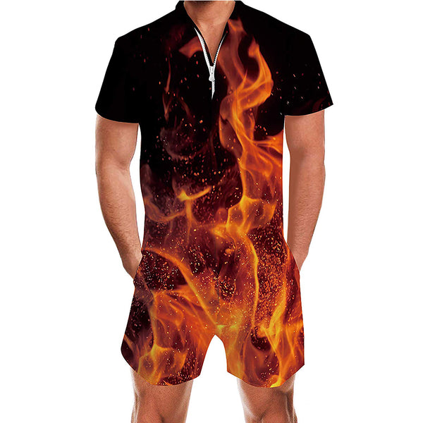 Fire Flames Male Romper