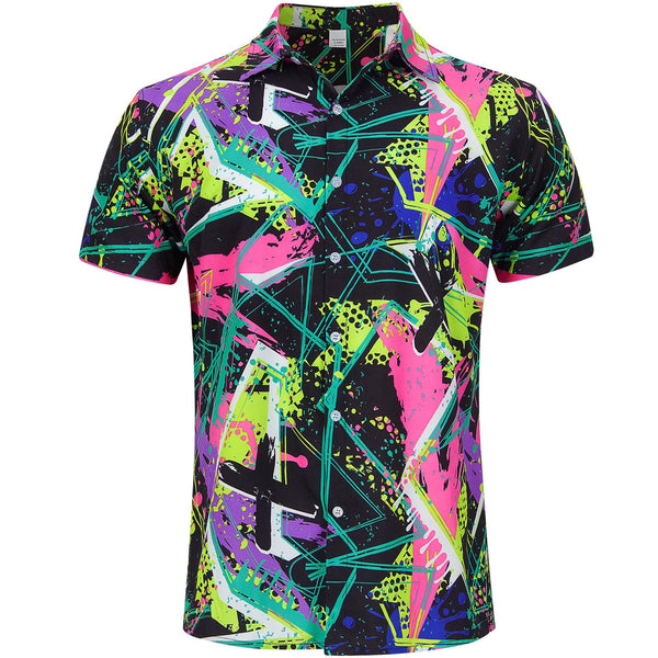 80s Colorful Geometric Funny Hawaiian Shirt