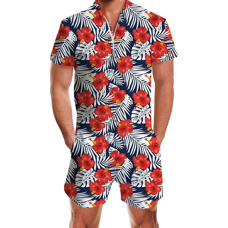 Tropical Flowers Men Romper