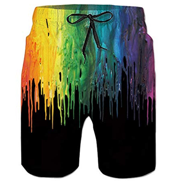 Black Paint Melting Funny Swim Trunks