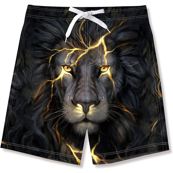 Yellow Lion Funny Boy Swim Trunk