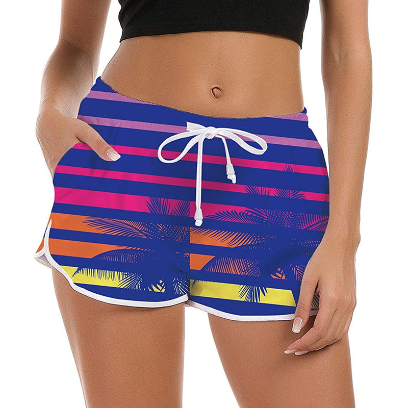 Hawaii Palm Tree Funny Board Shorts for Women