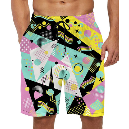 80s Yellow Funny Swim Trunks