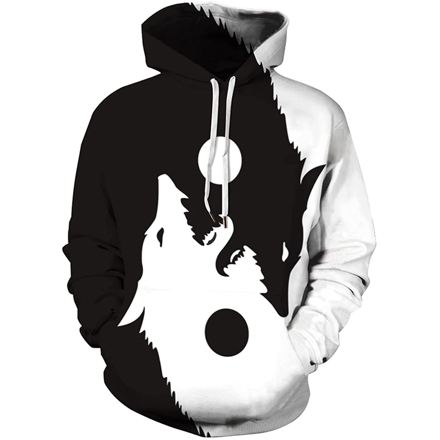 Yin Yang Wolf Grappige Hoodie