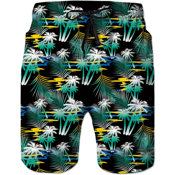 Tropical Leaf Tree Funny Swim Trunks