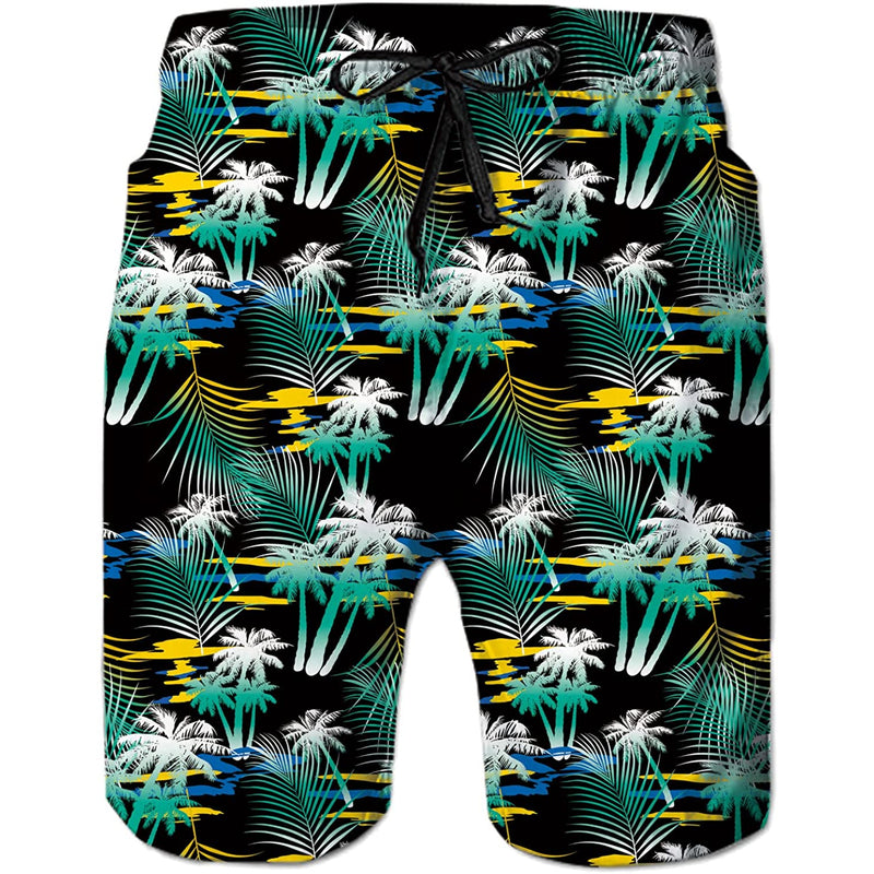 Tropical Leaf Tree Funny Swim Trunks