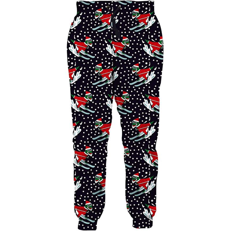 Skiing Dinosaur Funny Sweatpants