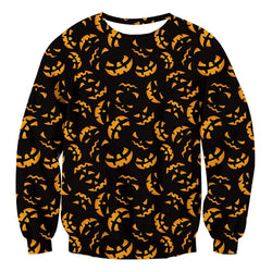 Black Halloween Pumpkin Ugly Christmas Sweater