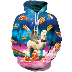 Sloth Riding Llama Funny Hoodie