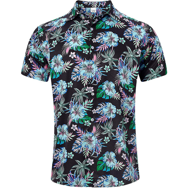 Bright Colorful Tropical Leaf Funny Hawaiian Shirt