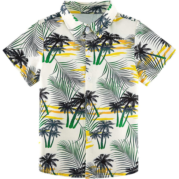 Hawaii Palm Tree Yellow Funny Toddler Hawaiian Shirt