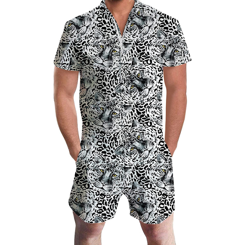 Leopard Print Male Romper