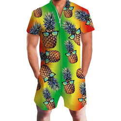 Colorful Glasses Pineapple Male Romper