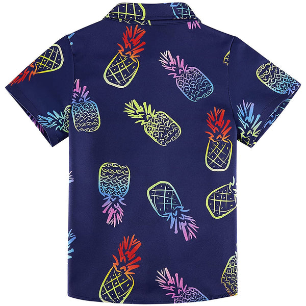 Pineapple Navy Funny Toddler Hawaiian Shirt