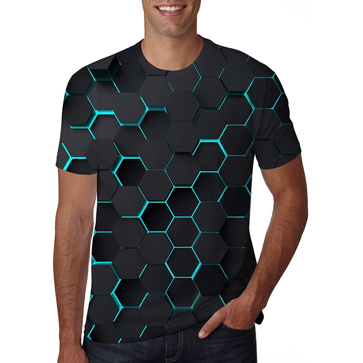 Honingraatblauw grappig T-shirt