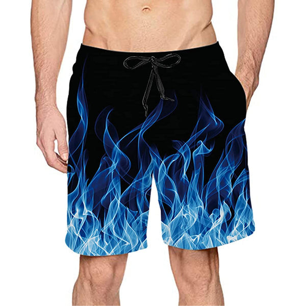 Blue Flame Funny Swim Trunks