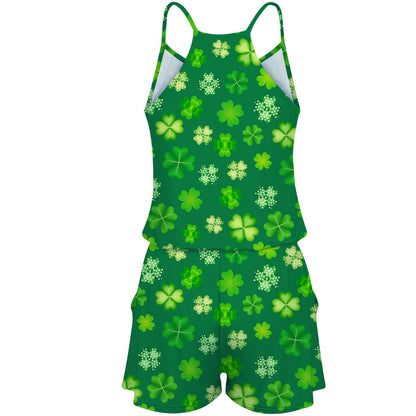 Grüner lustiger Strampler zum St. Patrick's Day für Damen