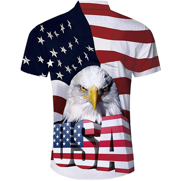 American Flag Eagle Funny Hawaiian Shirt