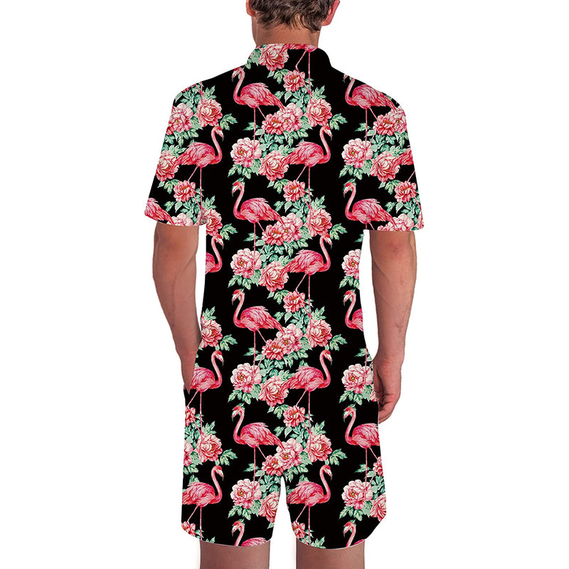 Rose Flamingo Male Romper