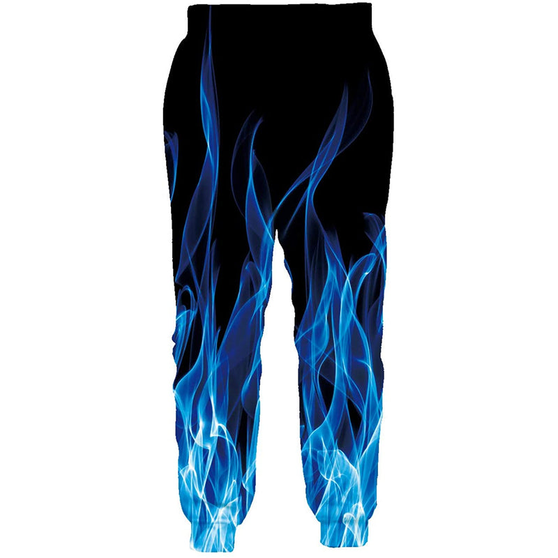 Blue Fire Flame Funny Sweatpants