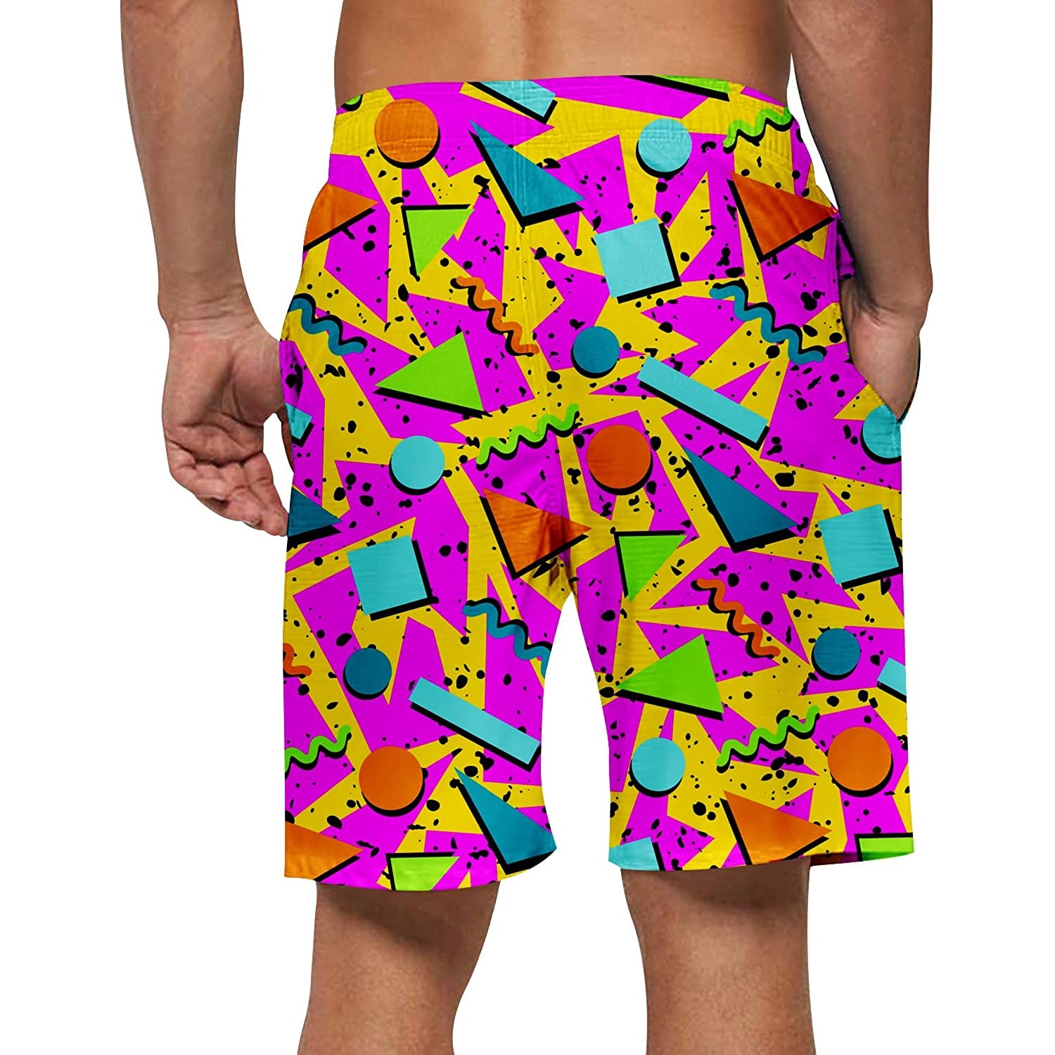 summerです 80s Pink Funny Swim Trunks – D&F Clothing®
