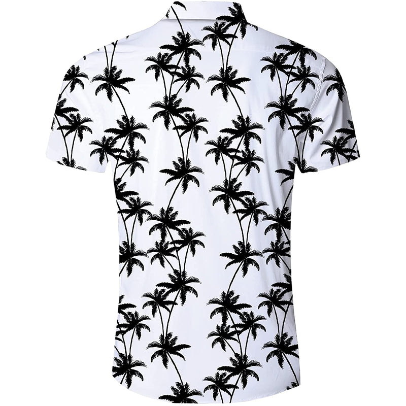 White Palm Tree Funny Button Up Shirt