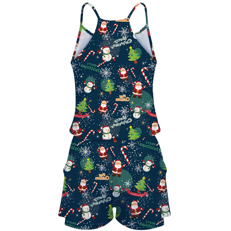 Christmas Navy Funny Romper for Women