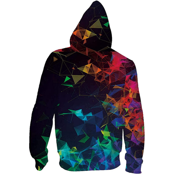 Colorful Diamond Zip Up Hoodie