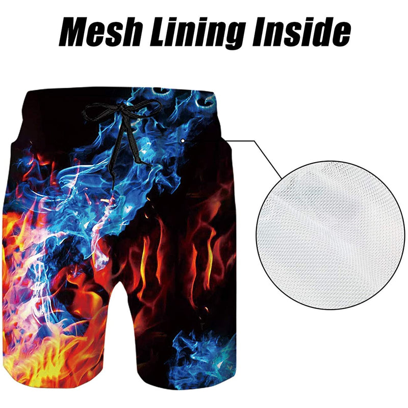 Ice & Fire Flame Funny Swim Trunks